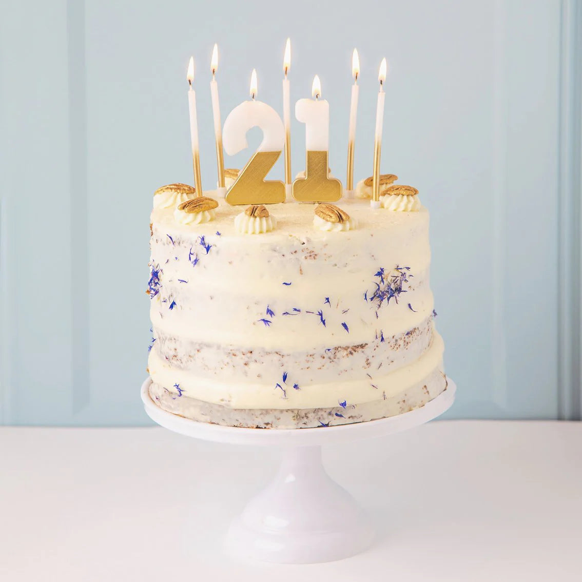 Luxe White and Gold Birthday Candles