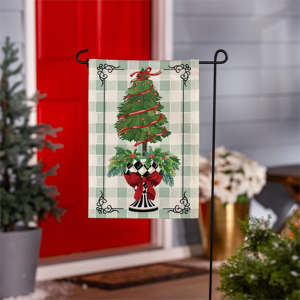 Christmas Checkered Garden Flag