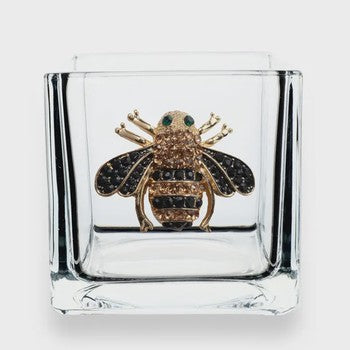 Bee Jeweled 4x4 Candle Holder Vase