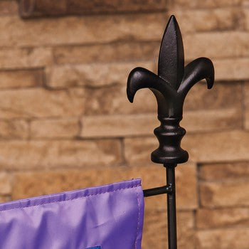 Black Fleur de Lis Garden Size Flag Pole