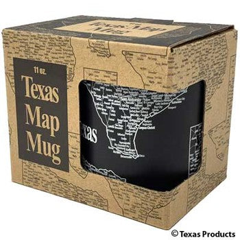 Black Texas Map Mug