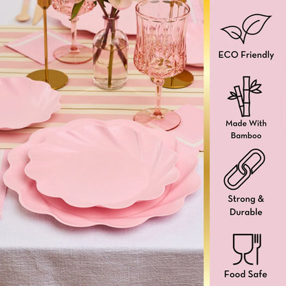 Blush Pink Bamboo Dinner & Salad Plates