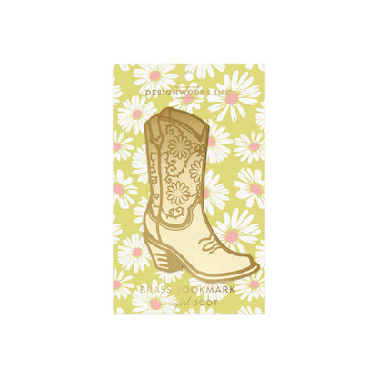 Designworks Ink Cowboy Boot Brass Metal Bookmark
