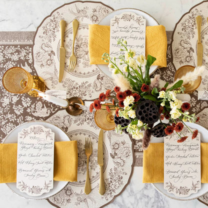 Brown Regal Peacock Table Runner