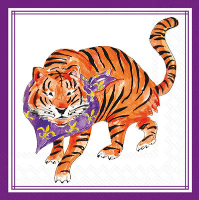 LSU Purple Prowling Tiger Cocktail Napkin