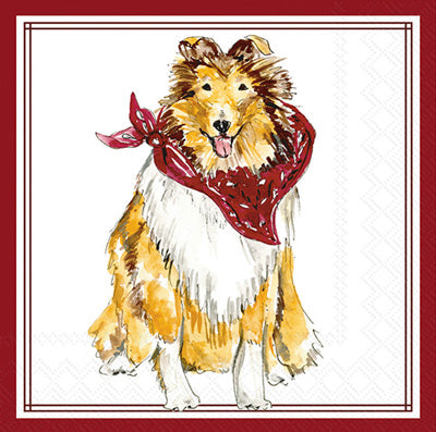 Texas A&M Maroon Collie Cocktail Napkin