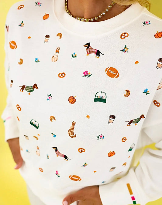 Shiraleah Embroidered Fall Sweatshirt