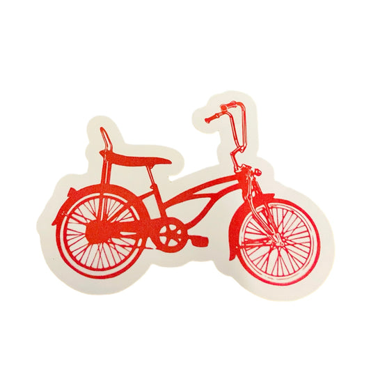 Red Lowrider Bicycle Vinyl Sticker