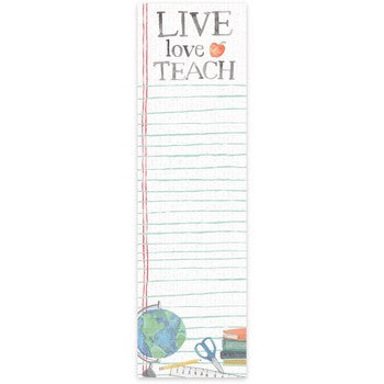 Live Love Teach List Notepad