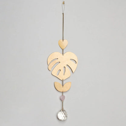 Suncatcher - Monstera Leaf/Rose Quartz