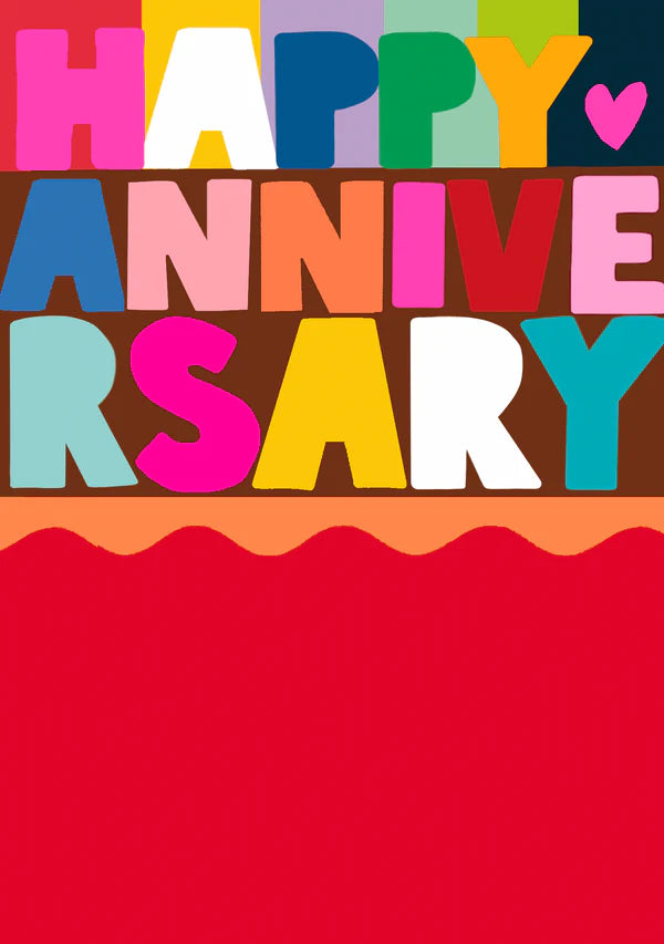 Colorful Block Happy Anniversary Card