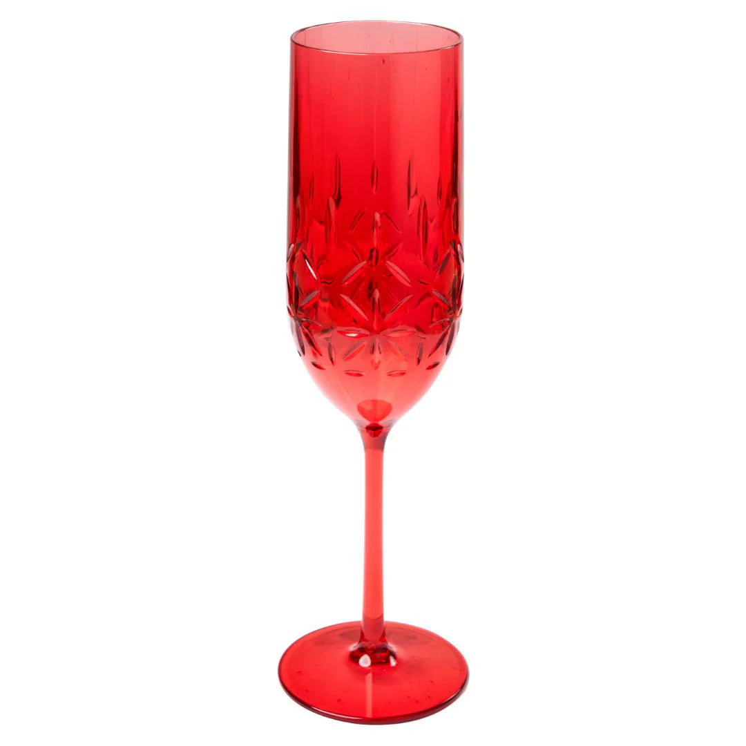 Classic Red Tumblers, Wine and Cocktail Glasses, & Pitcher