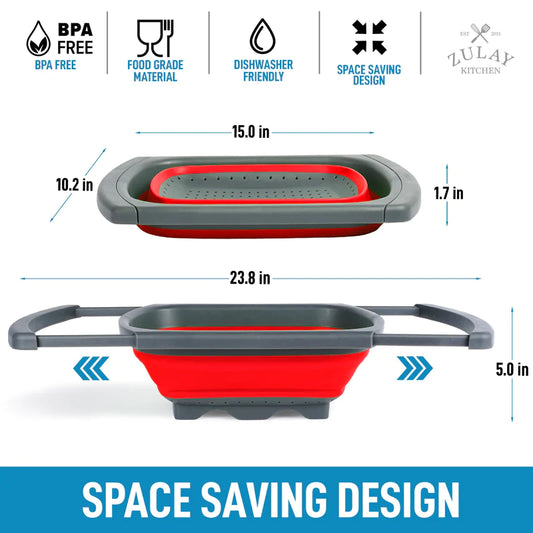 Collapsible Colander with Extendable Handles