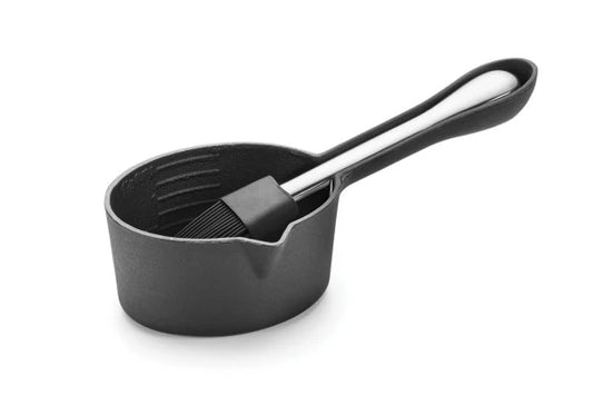 Cast Iron Sauce Pot with Nesting Silicone Basting Brush