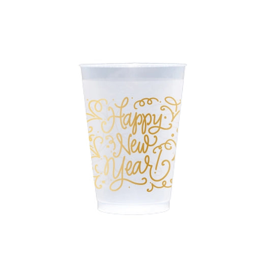 Clear & Gold New Year's Cups