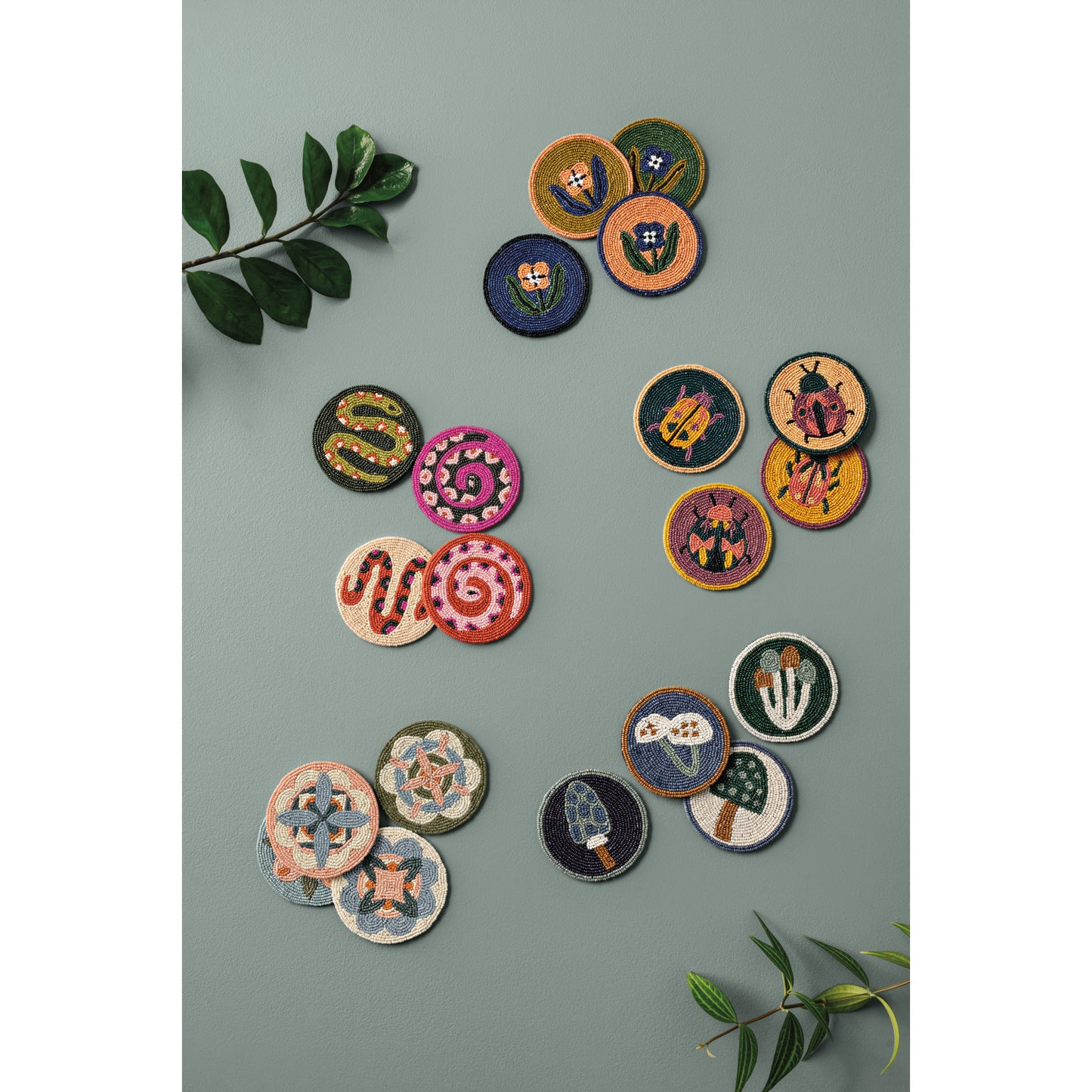 Disco Formation Beaded Coasters - Set of 4