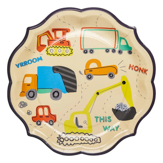 Construction Trucks Dinner Paper Plates