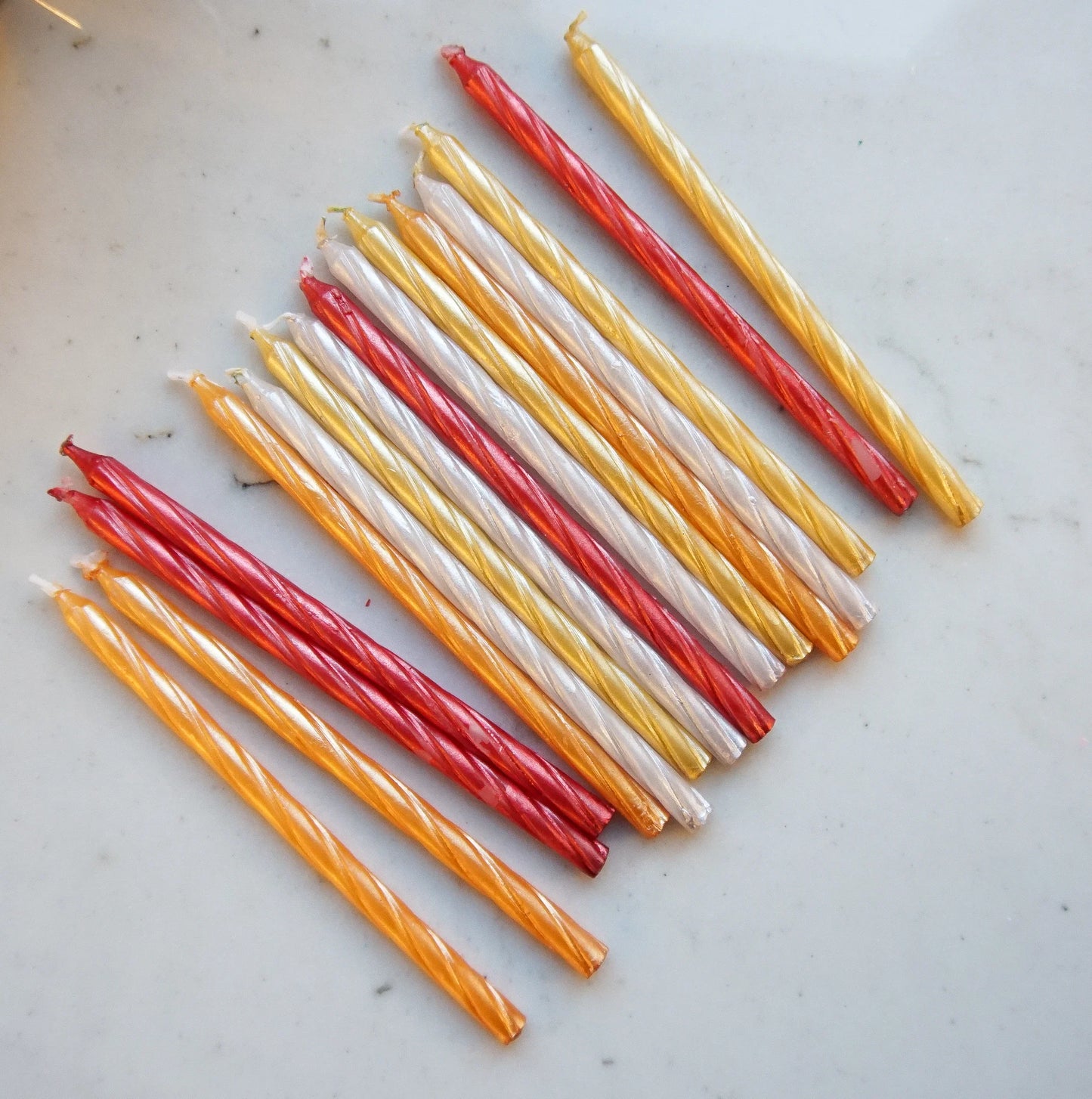 Orange/Yellow/Red Spiral 16 Candle Set