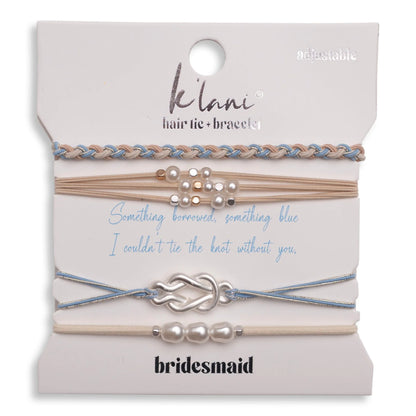 "Bridesmaid" Hair Tie Bracelets