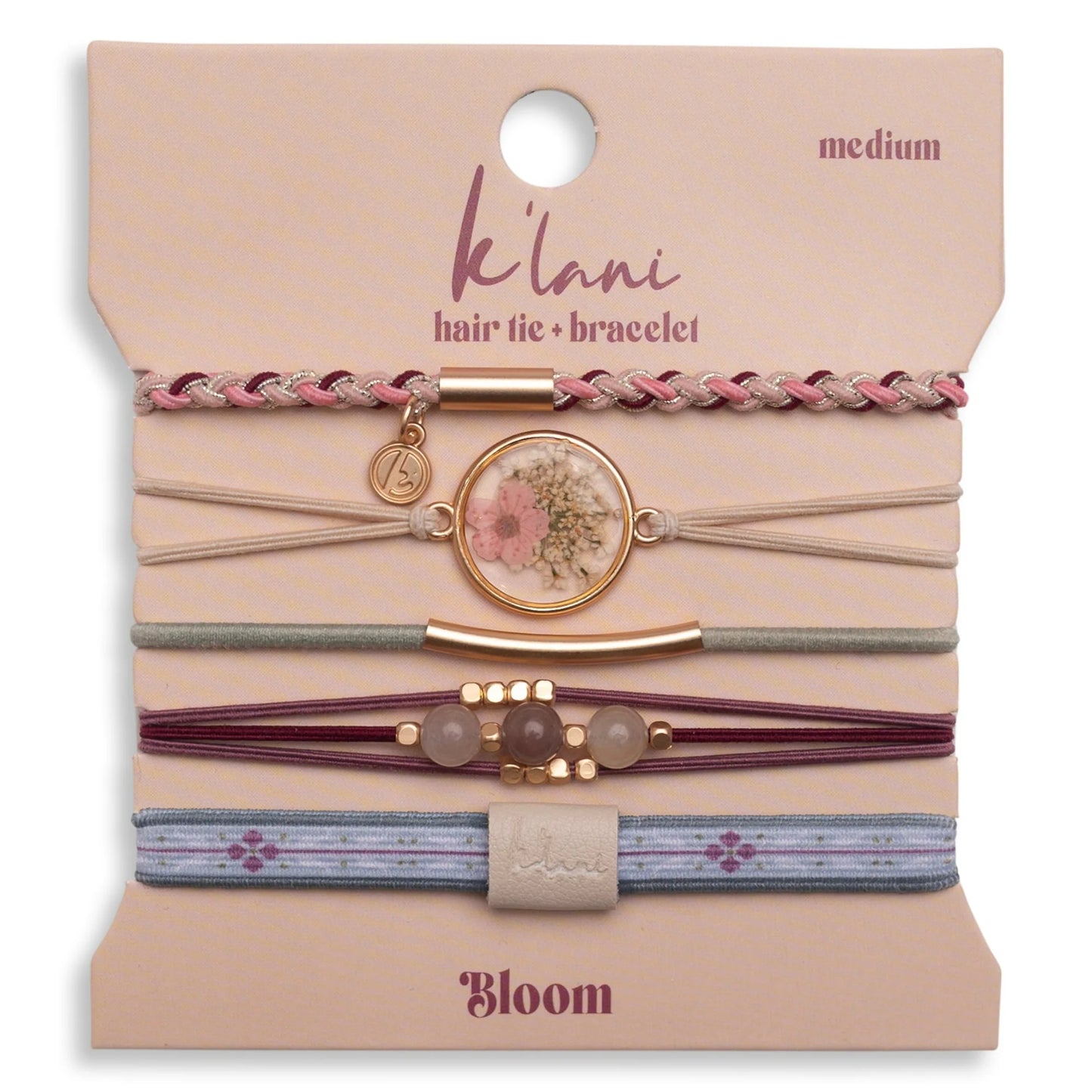 "Bloom" Pressed Flowers Hair Tie Bracelets