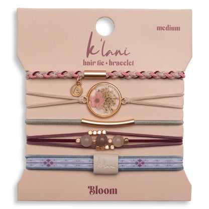 "Bloom" Pressed Flowers Hair Tie Bracelets