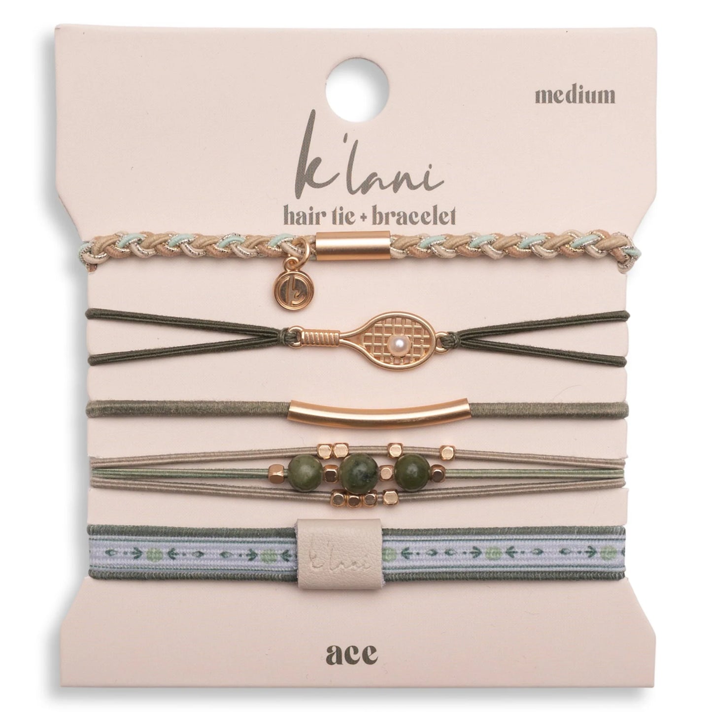 "Ace" Tennis Racket Hair Tie Bracelets