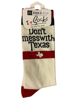 Don't Mess with Texas Ivory Socks