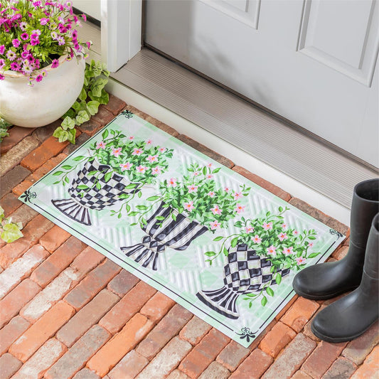Spring Topiary Embossed Door Mat