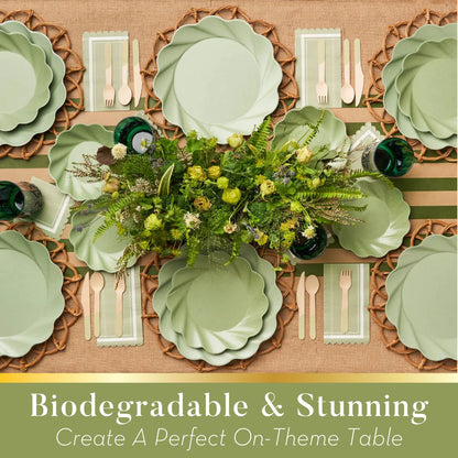 Sage Green Bamboo Dinner & Salad Plates