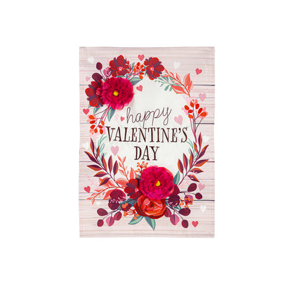 Floral Happy Valentine's Day Garden Flag