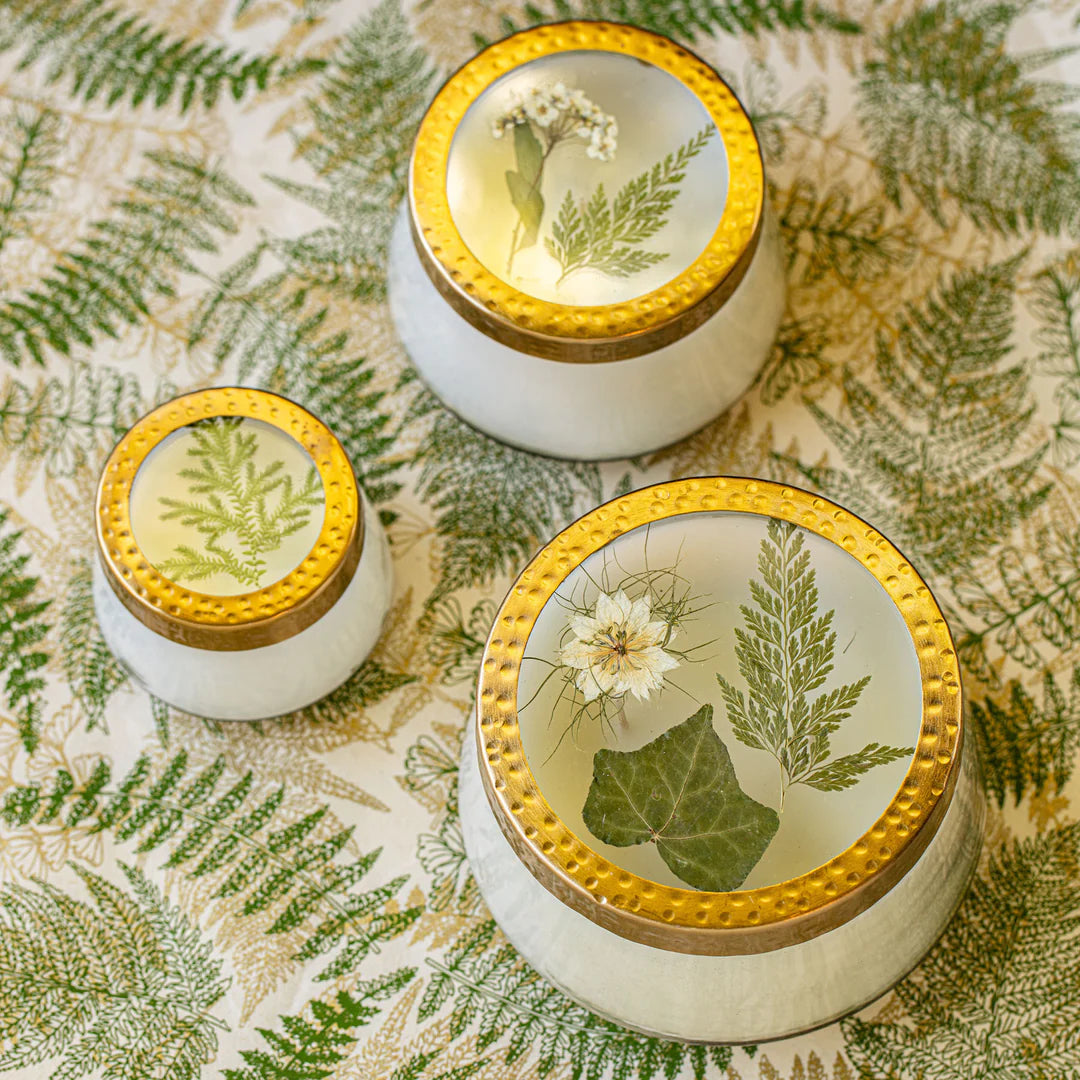 Forest Pressed Floral Candle by Rosy Rings