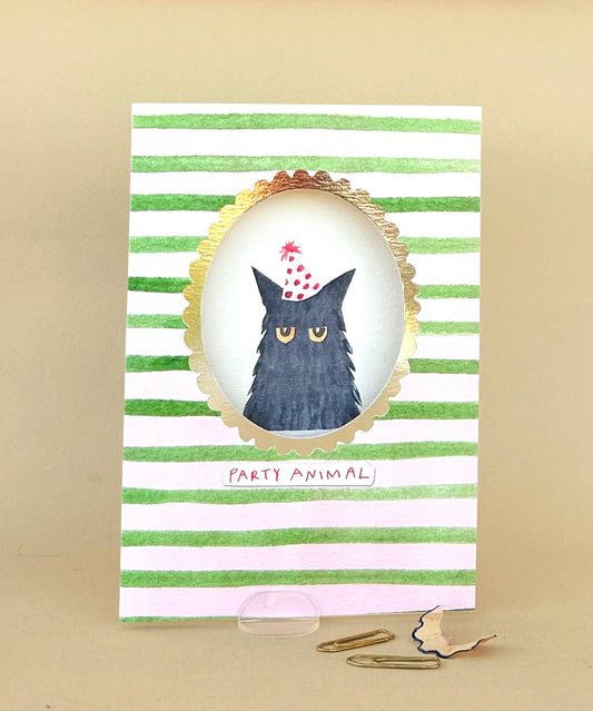Cat Party Animal Framed Card