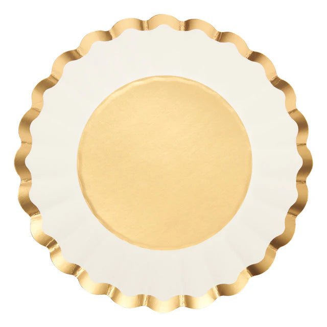 Gold & White Salad Plate