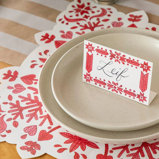 Die Cut Fair Isle Snowflake Paper Placemats