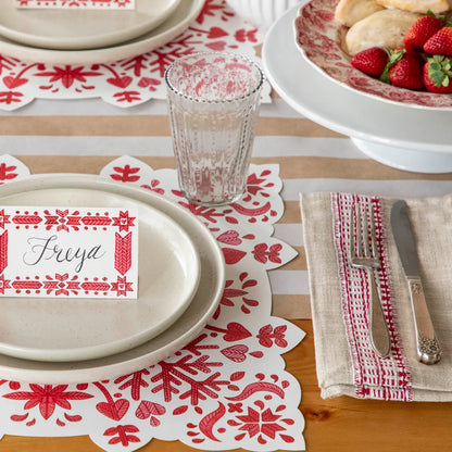 Die Cut Fair Isle Snowflake Paper Placemats