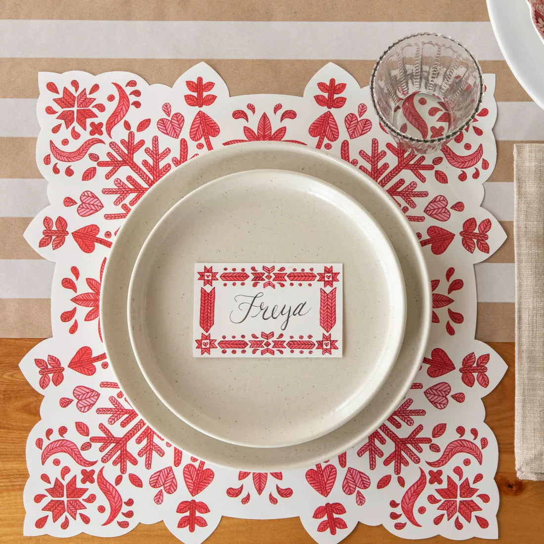 Die Cut Fair Isle Snowflake Paper Placemats