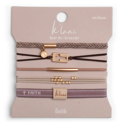 "Faith" Warm Neutrals Hair Tie Bracelets
