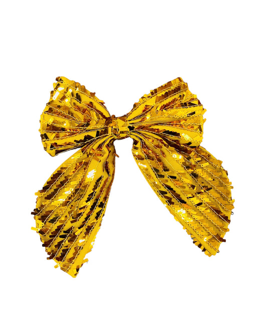 Embellished Gold Sequin Game Day Hair Bow