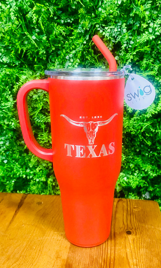 Swig Life Crimson Red Texas Mega Mug Tumbler (40oz)