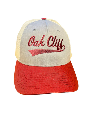 Oak Cliff Maroon & Gray Snapback Trucker Hat