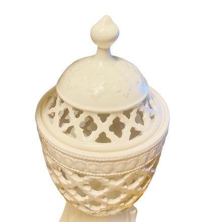 Ceramic Urn Cutout Lantern Candle Holder