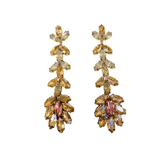 Gold Crystal Drop Earrings