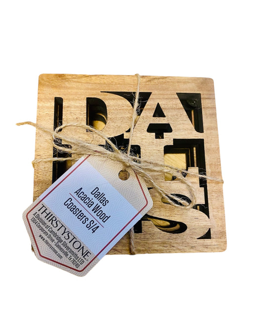 Acacia Wood Dallas Coasters - Set of 4