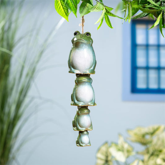Ceramic Bells Nested Frogs