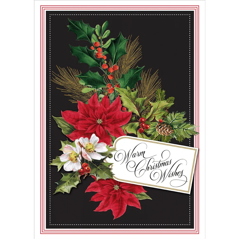 Poinsettia Christmas Card