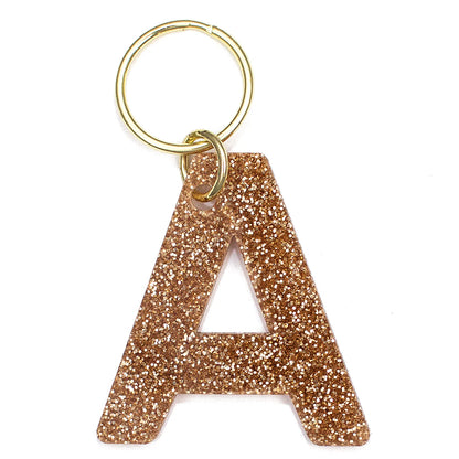 Glitter Letter Initial Keychains A-Z