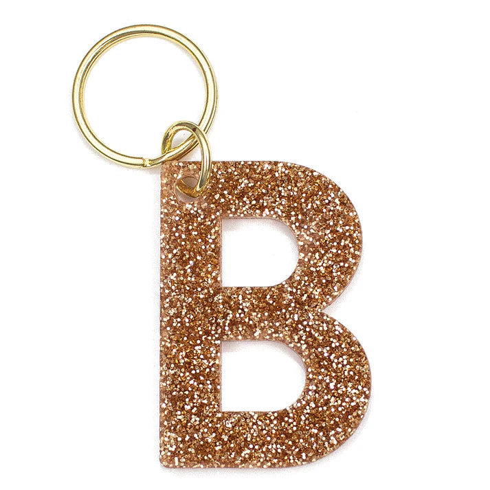 Glitter Letter Initial Keychains A-Z