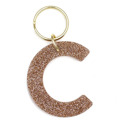 Glitter Letter Initial Keychains A-Z