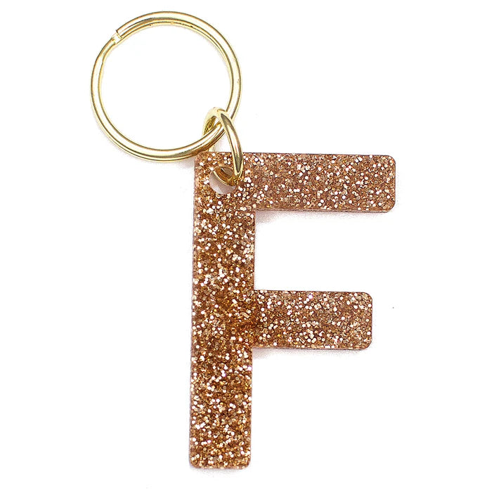 Glitter Letter Initial Keychains A-Z