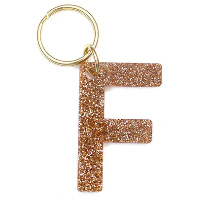 Glitter Letter Initial Keychains A-Z